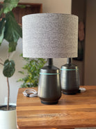 Black & Aqua Lamp Pair (Shou Sugi Ban) - Default Title (SQ6434820)